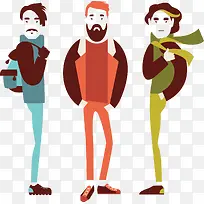 卡通时尚男性设计矢量素材-空若网 卡通时尚男性设计矢量素材-空若网