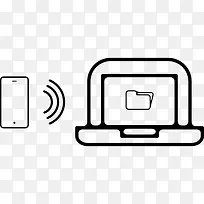 手机连接到笔记本电脑和WiFi 图标-空若网 手机连接到笔记本电脑和WiFi 图标-空若网