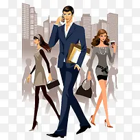 卡通业务员人物插画-空若网 卡通业务员人物插画-空若网