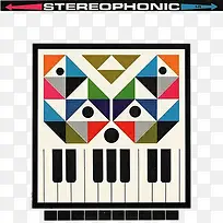 创意几何三角形与圆钢琴键-空若网 创意几何三角形与圆钢琴键-空若网