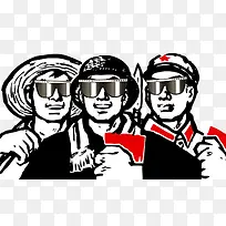 卡通劳动人们手绘-空若网 卡通劳动人们手绘-空若网