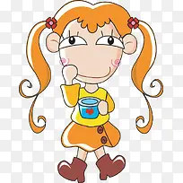 拿杯子的女孩-空若网 拿杯子的女孩-空若网