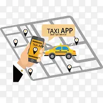 矢量手绘打车软件-空若网 矢量手绘打车软件-空若网