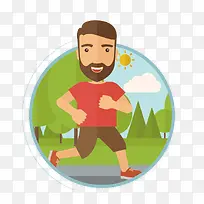 矢量扁平化运动跑步-空若网 矢量扁平化运动跑步-空若网