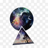 星空-圆形与小三角形-空若网 星空-圆形与小三角形-空若网
