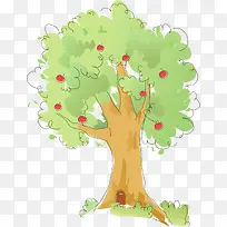 手绘苹果树-空若网 手绘苹果树-空若网