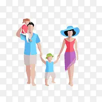 矢量扁平化卡通一家人素材-空若网 矢量扁平化卡通一家人素材-空若网