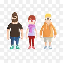 卡通扁平化一家人-空若网 卡通扁平化一家人-空若网