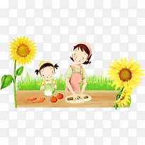 手绘家庭插画-空若网 手绘家庭插画-空若网