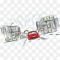 手绘街道-空若网 手绘街道-空若网