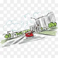 手绘街道-空若网 手绘街道-空若网