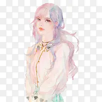 粉色清新衬衫少女-空若网 粉色清新衬衫少女-空若网