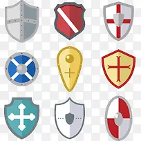 矢量手绘卡通盾牌-空若网 矢量手绘卡通盾牌-空若网