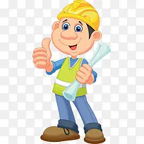 装修工人手拿图纸竖起大拇指-空若网 装修工人手拿图纸竖起大拇指-空若网