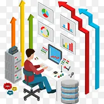 整理数据的矢量男人-空若网 整理数据的矢量男人-空若网