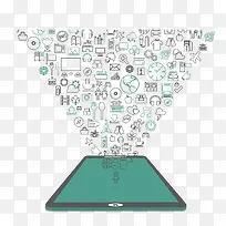 矢量平板电脑发散图标-空若网 矢量平板电脑发散图标-空若网