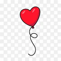 卡通红色爱心气球免抠素材-空若网 卡通红色爱心气球免抠素材-空若网