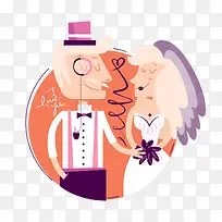 矢量结婚夫妻-空若网 矢量结婚夫妻-空若网