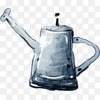 灰色茶壶创意手绘-空若网 灰色茶壶创意手绘-空若网