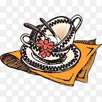 矢量手绘餐具-空若网 矢量手绘餐具-空若网