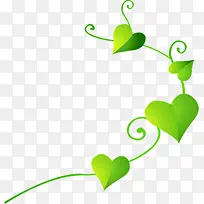 绿色质感花纹爱心树叶-空若网 绿色质感花纹爱心树叶-空若网