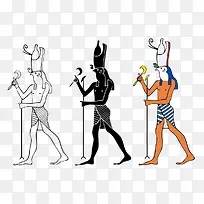 手绘古埃及壁画拿镰刀的人-空若网 手绘古埃及壁画拿镰刀的人-空若网