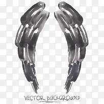 毛笔画翅膀矢量-空若网 毛笔画翅膀矢量-空若网