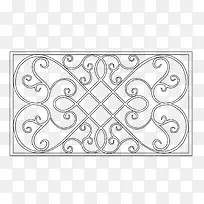 矢量铁艺对称镂空大门围栏-空若网 矢量铁艺对称镂空大门围栏-空若网