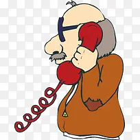 卡通接电话的公司男职员-空若网 卡通接电话的公司男职员-空若网