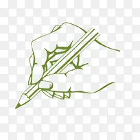 手绘手拿铅笔写字图-空若网 手绘手拿铅笔写字图-空若网