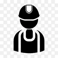 佩戴安全帽的矿工图标-空若网 佩戴安全帽的矿工图标-空若网
