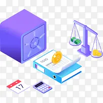 立体金融2.5D矢量科技插画-空若网 立体金融2.5D矢量科技插画-空若网