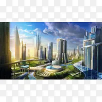 未来科幻城市插画-空若网 未来科幻城市插画-空若网