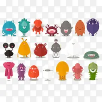 扁平化小怪兽图标-空若网 扁平化小怪兽图标-空若网