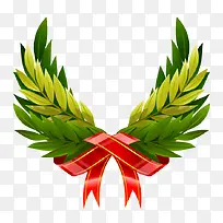 丝带树叶翅膀矢量素材-空若网 丝带树叶翅膀矢量素材-空若网