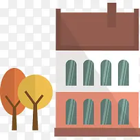 树木扁平化楼城市-空若网 树木扁平化楼城市-空若网