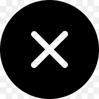 交叉的黑色圆形按钮图标-空若网 交叉的黑色圆形按钮图标-空若网