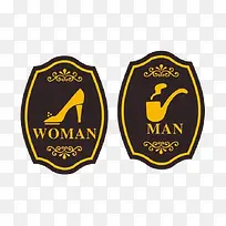 卫生间艺术男女标志-空若网 卫生间艺术男女标志-空若网