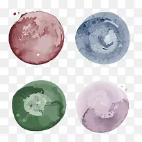 矢量深色水彩墨迹素材-空若网 矢量深色水彩墨迹素材-空若网