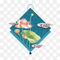 手绘画水墨荷花插画-空若网 手绘画水墨荷花插画-空若网