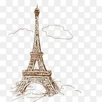 手绘素描埃菲尔铁塔-空若网 手绘素描埃菲尔铁塔-空若网