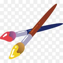 两只画笔矢量图-空若网 两只画笔矢量图-空若网