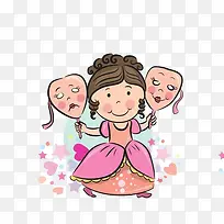 换脸公主手绘素材-空若网 换脸公主手绘素材-空若网