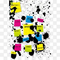 矢量水墨彩色方块装饰图案-空若网 矢量水墨彩色方块装饰图案-空若网