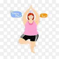 手绘有减肥计划的女孩-空若网 手绘有减肥计划的女孩-空若网