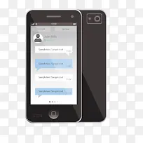 矢量手绘手机展示短信对话-空若网 矢量手绘手机展示短信对话-空若网