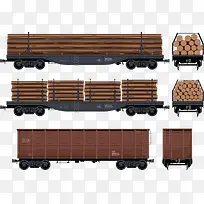 卡通手绘木材运输火车-空若网 卡通手绘木材运输火车-空若网