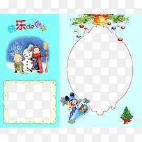 蓝色冬天插图照片边框背景元素-空若网 蓝色冬天插图照片边框背景元素-空若网