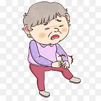 老年人关节炎 插画-空若网 老年人关节炎 插画-空若网