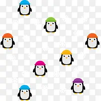 矢量可爱企鹅底纹-空若网 矢量可爱企鹅底纹-空若网